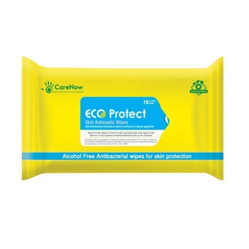 Care Now-Eco Protect Skin Large Bathing Wipes in a Resealable Pack Bath Wipes (Pack of 6)
