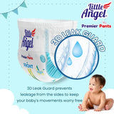 Little Angel Premier Pants Baby Diapers, New Born (NB) Size, 28 Count with Wetness Indicator, up to 5 Kg