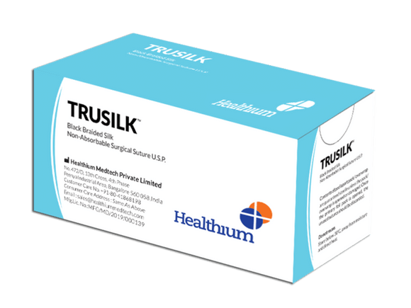 Trusilk Non-Absorbable Silk Sutures (SN) - (Pack of 12)
