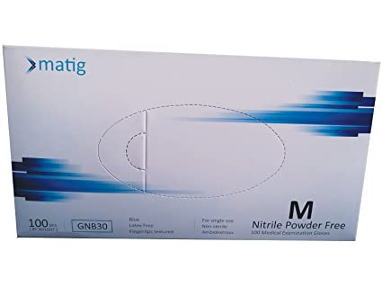 Matig GNB30 Powder Free Latex Examination Gloves White